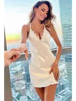 Beyaz Sırt Dekolteli Dantel İşlemeli Saten Gecelik Merry See MS2234 Beyaz görsel 4