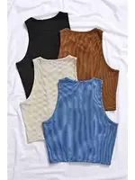 Kolsuz Örme Kumaş Siyah Kadın Crop Bluz Siyah Merry See MS39019 Siyah farklı açı