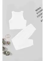 Kalın Askılı Polarlı Kadın Pijama Takımı Merry See MS 40819 Beyaz görsel 4