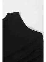 Yanları Büzgülü Kolsuz Bluz Crop Top Atlet Siyah Merry See 4579 Siyah görsel 4