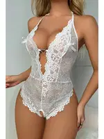 Metal Kalp Aksesuarlı Fantazi Dantel Kadın Body Beyaz For Dreams 8459 Beyaz farklı açı