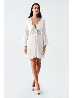 İmaj Mini Saten Dantelli Transparan Fantazi Kadın Gecelik Takım İmaj 4230