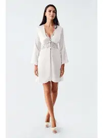 İmaj Mini Saten Dantelli Transparan Fantazi Kadın Gecelik Takım İmaj 4230