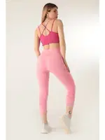 MioFİT Kadın Seamless Spor Kısa Tayt Miorre 999-ZZ0107 Pembe görsel 4