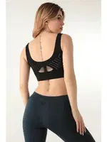 MioFit Kalın Askılı Desenli Seamless Spor Sütyen Miorre 999-ZZ0124 Siyah görsel 4