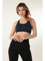 MioFit Kalın Askılı Desenli Seamless Spor Sütyen Miorre 999-ZZ0124 Lacivert görsel 5