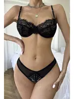 Miorre Dantelli Fantezi Sütyen Takım 001-002347 Siyah detay görünüm