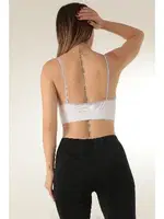 Miorre İnce Askılı V Yaka Desteksiz Fitilli Spor Sütyen Miorre 999-ZZ0131 Beyaz görsel 5