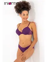 Miorre Mor Renk Yarım Dolgulu Dantelli Sütyen Takım Mor farklı açı