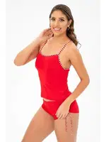 Askılı Kırmızı Kadın Şort Pijama Takımı Mite Love 3000942 Kırmızı