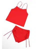 Askılı Kırmızı Kadın Şort Pijama Takımı Mite Love 3000942 Kırmızı farklı açı