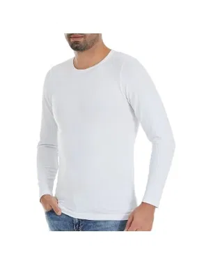 Yıldız Çamaşır Modal Beyaz O-Yaka Uzun Kollu Erkek T-Shirt Yıldız 385