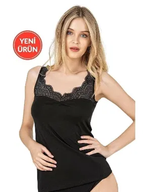 Özkan Modal Pamuklu Dantelli Esnek Yumuşak Kalın Askılı Kadın Atlet Özkan 26961 