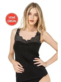 Özkan Modal Pamuklu Dantelli Esnek Yumuşak Kalın Askılı Kadın Atlet Özkan 26961 