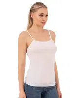 Modal Pamuklu Esnek Rahat İp Askılı Örme Kadın Atlet Özkan 27105  Beyaz görsel 4