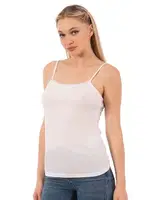 Modal Pamuklu Esnek Rahat İp Askılı Örme Kadın Atlet Özkan 27105  Beyaz görsel 5