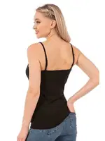 Modal Pamuklu Esnek Rahat İp Askılı Örme Kadın Atlet Özkan 27105  Siyah görsel 7