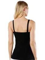 Modal Pamuklu İnce Askılı Dantelli Kadın Atlet Özkan 24675  Siyah görsel 7