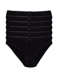 Yıldız Çamaşır Modal Siyah 6'lı Paket Dantelli Kadın Bikini Külot Yıldız 3901