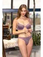 Mor Balenli Tam Destekli Sütyen String Külot Takım Gallipoli MGP31282 Mor