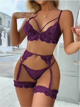 Real Passione Mor İpli Dantelli Fantezi Jartiyer Takım Real Passione 7119 - Alternatif Görünüm