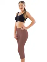 Likralı Kapri Kadın Tayt Emay 7600 Kahve görsel 4