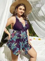 Mor Transparan Mini Kadın Büyük Beden Elbise Pink Night 6633 Mor