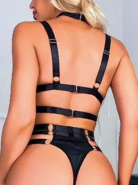 NightLight Şeritli Halka Aksesuarlı Fantazi Kadın Külot NightLight 3472 - Alternatif Görünüm