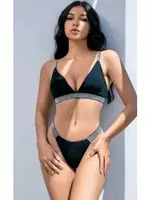 Simli Erotik Sütyen Takım NightLight 3474 Siyah