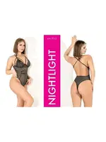 Sırt Dekolteli Erotik Body NightLight 3512 Yeşil farklı açı