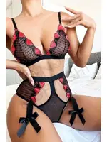 Fantazi Fiyonk Detaylı Sütyen Külot Takım Nightlight 3618 Siyah