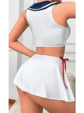 NightLight Kurdelalı Mini Etekli Fantazi Denizci Kostümü NightLight 3680 - Alternatif Görünüm