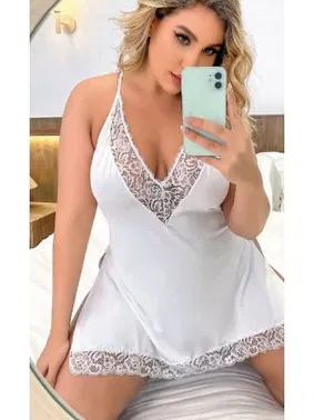 NightLight Yandan Yırtmaçlı Battal Beden Erotik Gecelik NightLight 3681