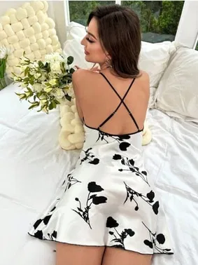 NightLight İnce Askılı Erotik Saten Gecelik NightLight 3686 - Alternatif Görünüm