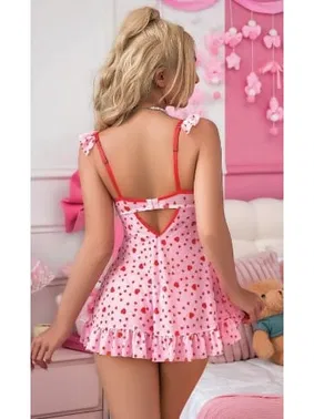 NightLight Kalpli Kurdelalı Erotik Kadın Gecelik NightLight 3701 - Alternatif Görünüm