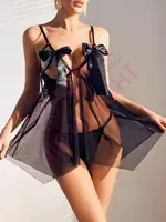 Kurdelalı Erotik Tül Gecelik NightLight 7022 Görsel