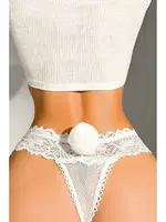 Beyaz Ponponlu Erotik Külot Nightlight 9128 Beyaz detay görünüm