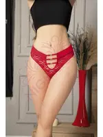 Metal Aksesuarlı Dantel Fantazi Kadın Külot NightLight 9157-1 Kırmızı farklı açı