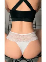 Dantelli Battal Beden Erotik Kadın Külot NightLight 9165 Beyaz detay görünüm