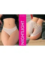 Arkası Dantel İpli Erotik Külot NightLight 9166-2 Beyaz