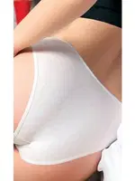 Önü Dantelli Aksesuarlı Erotik Kadın Külot NightLight 9167-2 Beyaz detay görünüm