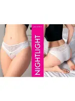 Beyaz Erotik Dantelli Kadın Külot NightLight 9170-3