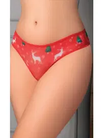 NightLight Yılbaşı Temalı Erotik Kırmız Kadın Külot NightLight 9173