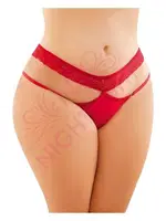 Bel Kısmı Dantel Fantazi Büyük Beden Külot Nightlight 9156 Kırmızı farklı açı