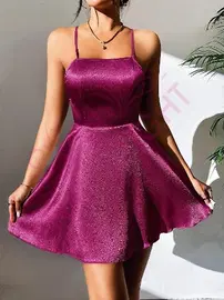 NightLight Derin Sırt Dekolteli Fantazi Mor Mini Gecelik Nightlight 3654-1