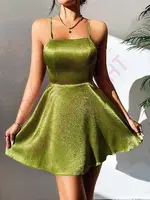 Derin Sırt Dekolteli Fantazi Yeşil Mini Gecelik Nightlight 3654-2 Fıstık Yeşili