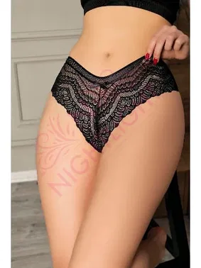 NightLight Siyah Desenli Dantel Fantazi Külot Nightlight 9164-3