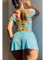 Fantazi Kleopatra Kostümü Nightlight 1064 Turkuaz detay görünüm