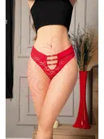 Dantelli Metal Aksesuarlı Fantazi Külot Nightlight 9157 Kırmızı farklı açı