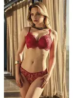 Nurteks 4385 Desteksiz Sütyen Takım Bordo